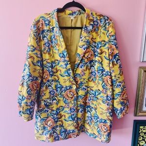 BP yellow large floral print blazer